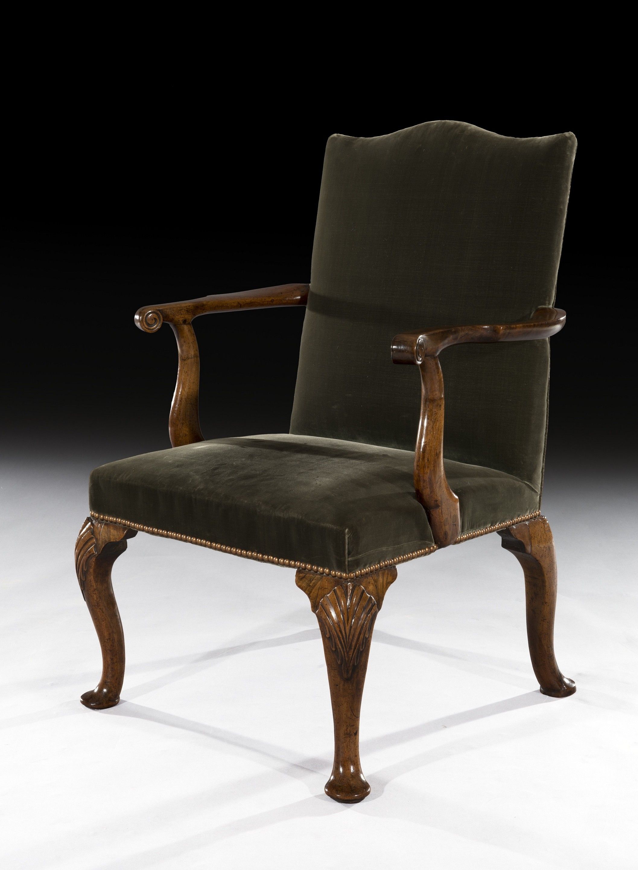 George II Walnut Desk/ Writing Chair - Freshfords Fine Antiques