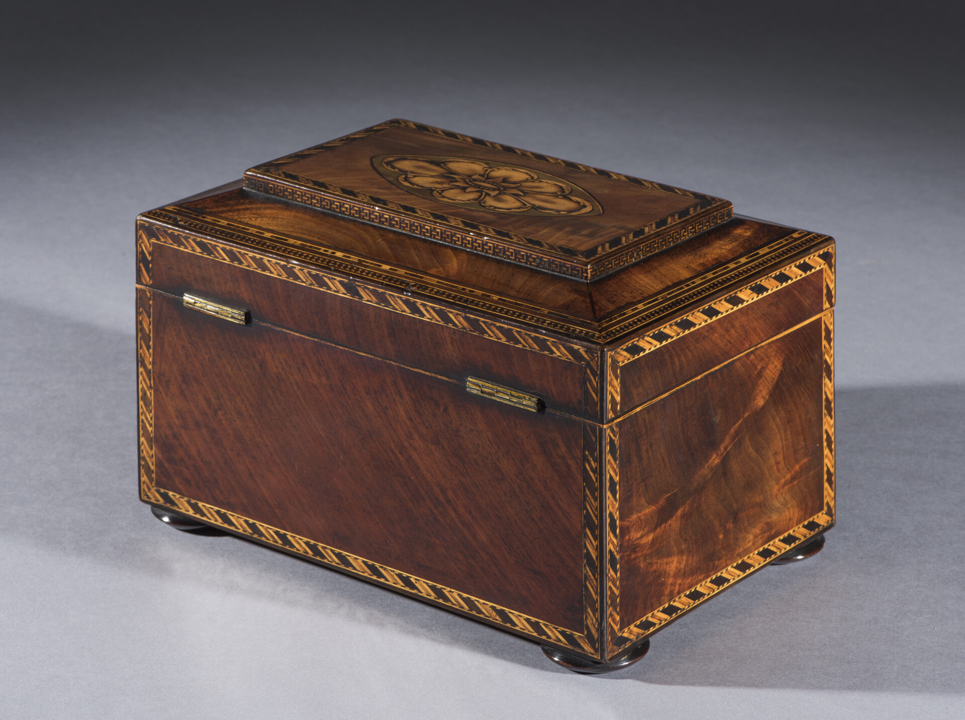 George III Period Flamed Mahogany Inlaid Jewellery Box - Freshfords ...